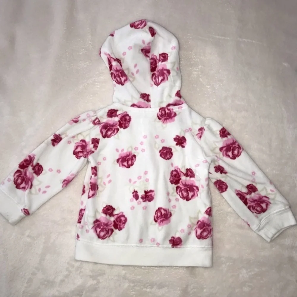 Koala Baby Girl Velvet White Floral Hoodie Jacket